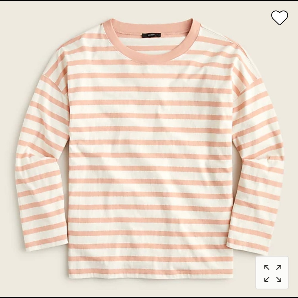 J Crew Women’s light pink striped oversized long sleeve